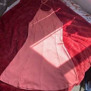 ORANGE HALTER DRESS